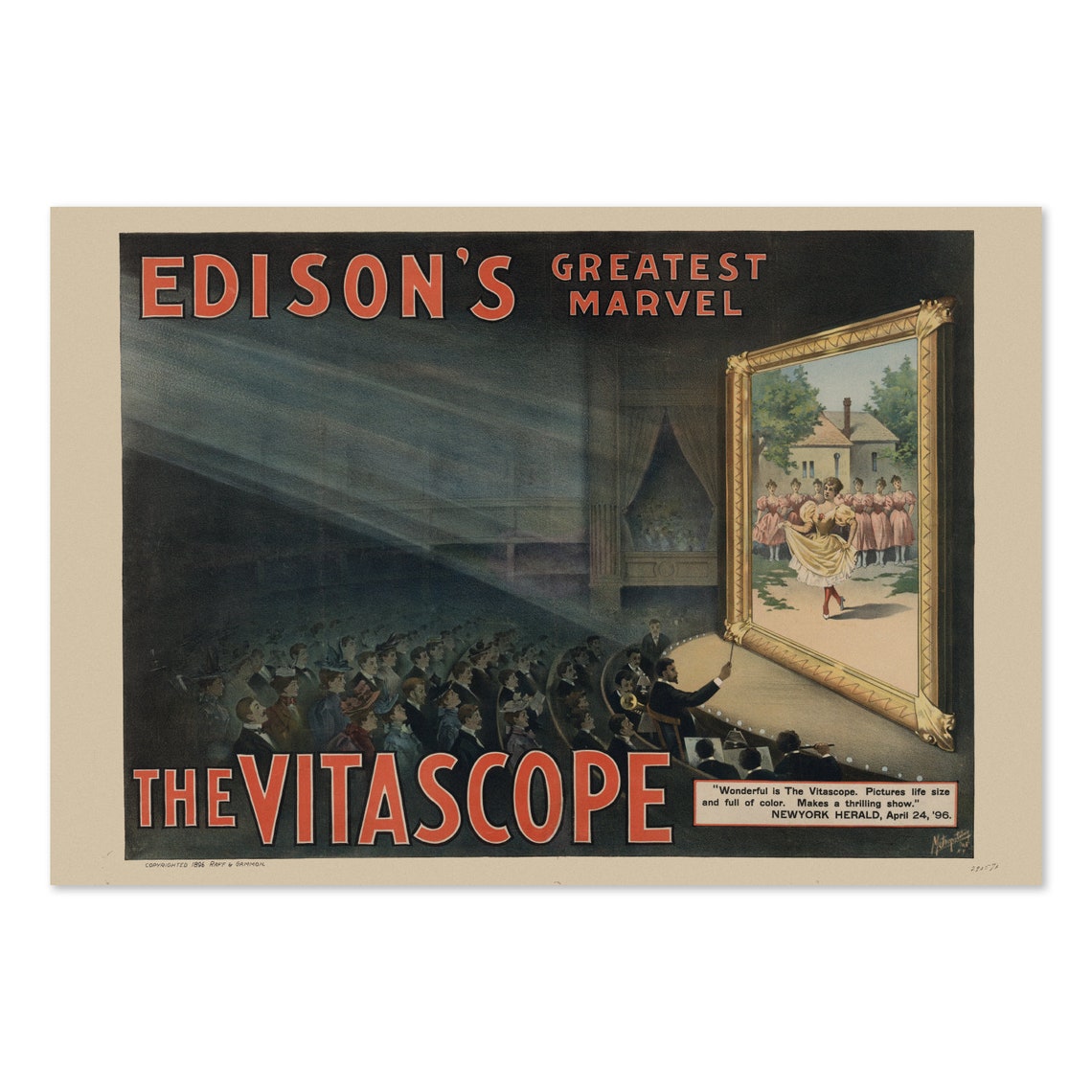 Edisons Vitascope 1896 Greatest Marvel Cinema Premiere Movie Poster