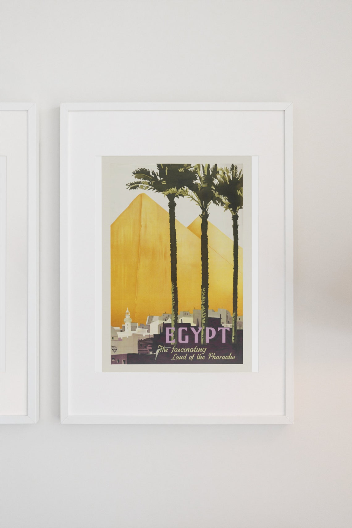 Egypt Land of the Pharaohs Pyramids Palm Trees Travel Poster - Image 3