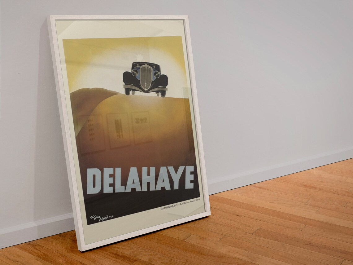 Delahaye 1935 Vintage French Automobile Art Deco Style Poster - Image 4