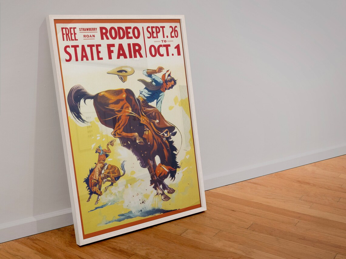 1930s State Fair Rodeo Poster, Vintage Western Art Print - Image 4