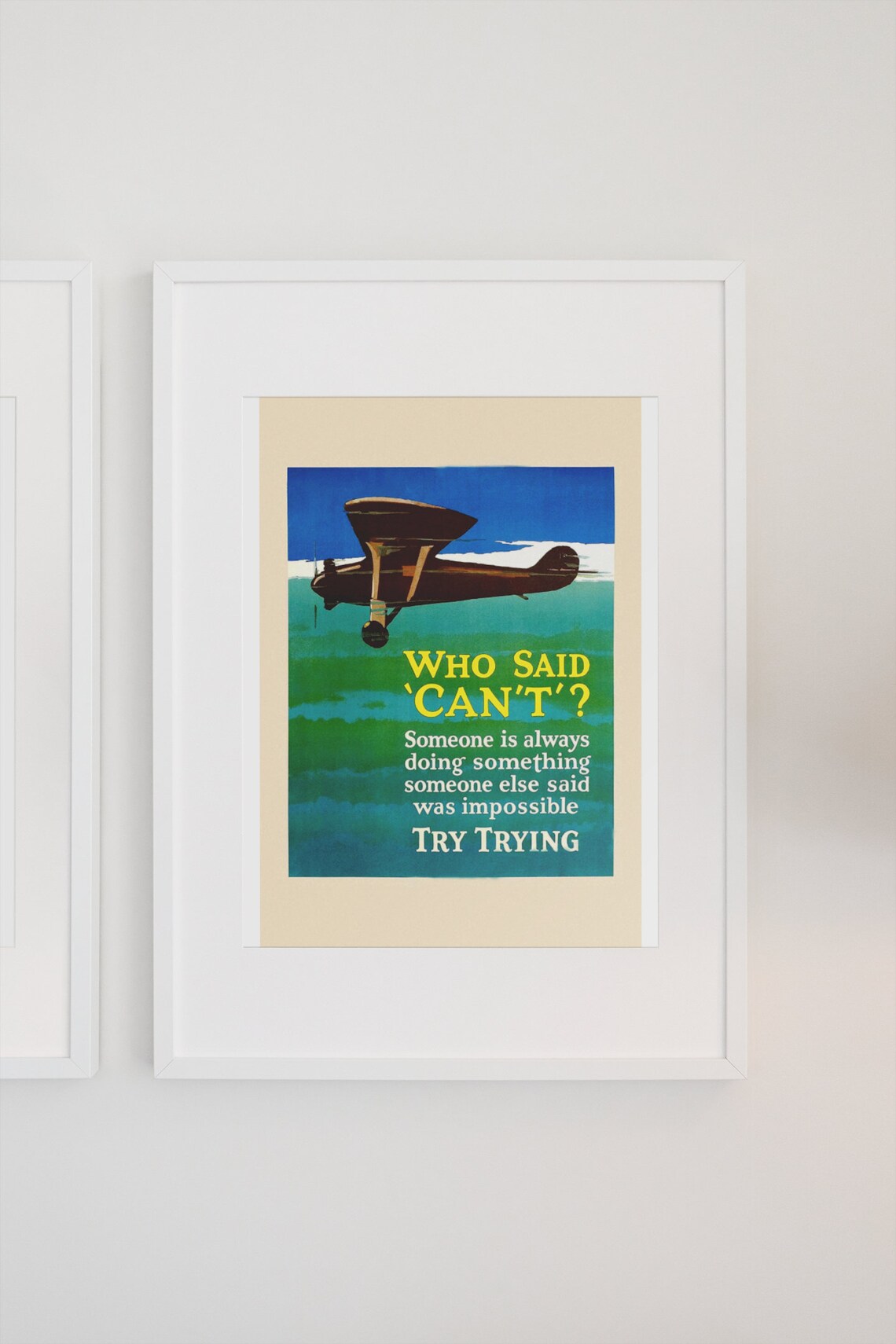 Who Said Cant Try Trying Vintage Motivational Business Poster - Image 4