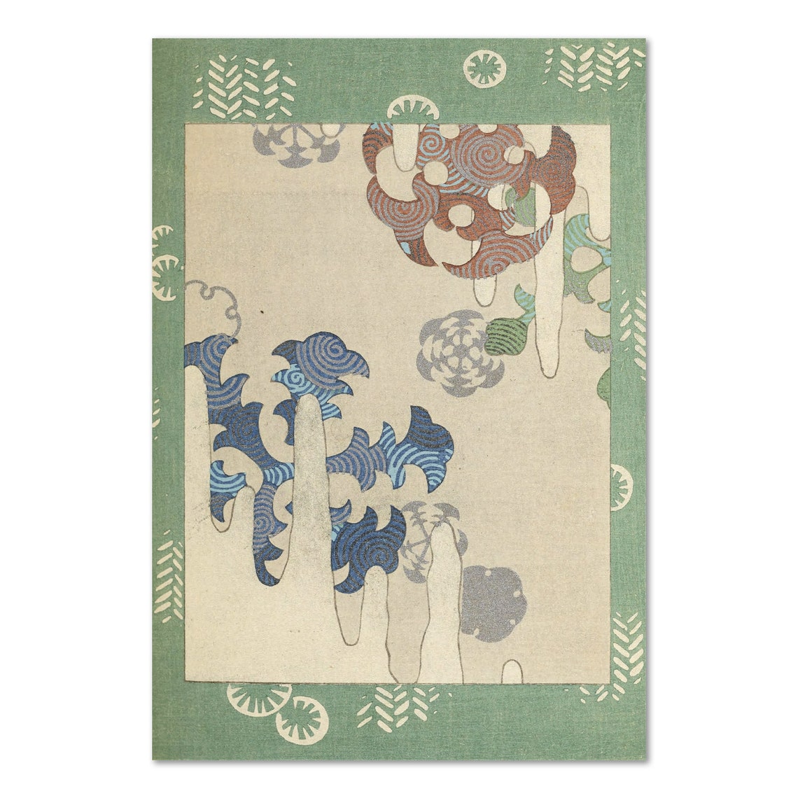 Korin Furuya Bijutsukai 1901 Japanese Floral Pattern Art Poster