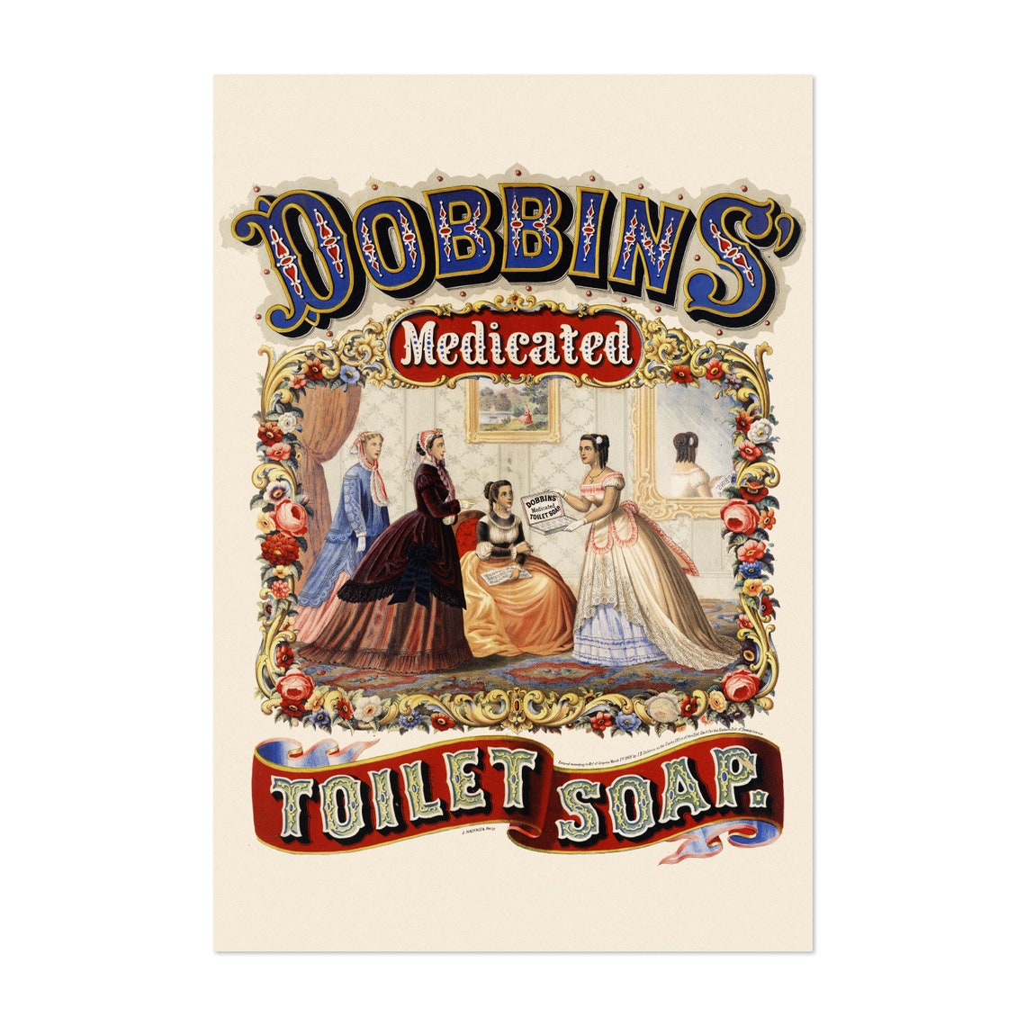 Dobbins Medicated Toilet Soap Vintage Victorian Ornate Poster