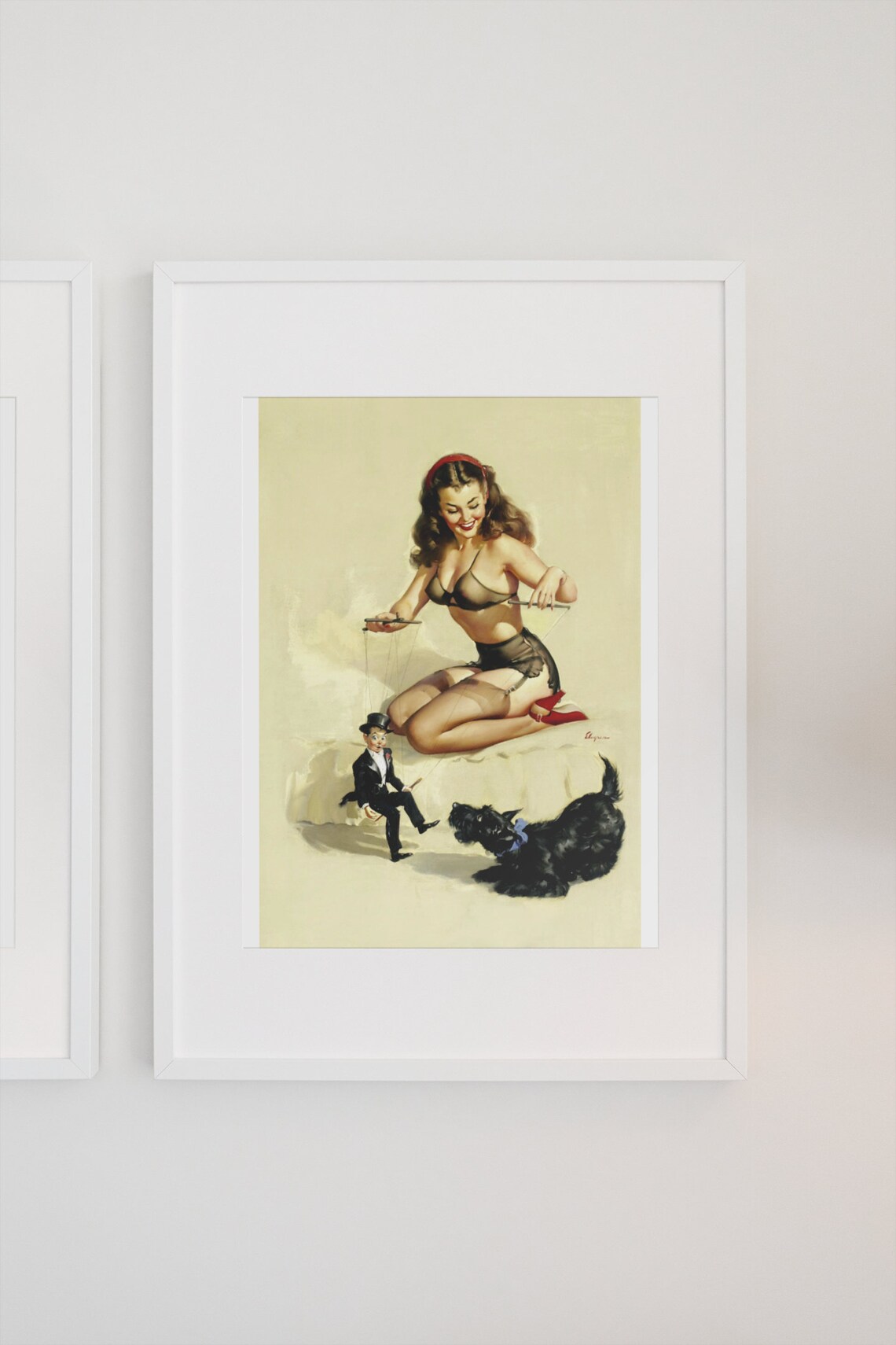 Gil Elvgren Easy to Handle Pin Up Girl Marionette Vintage Poster - Image 3