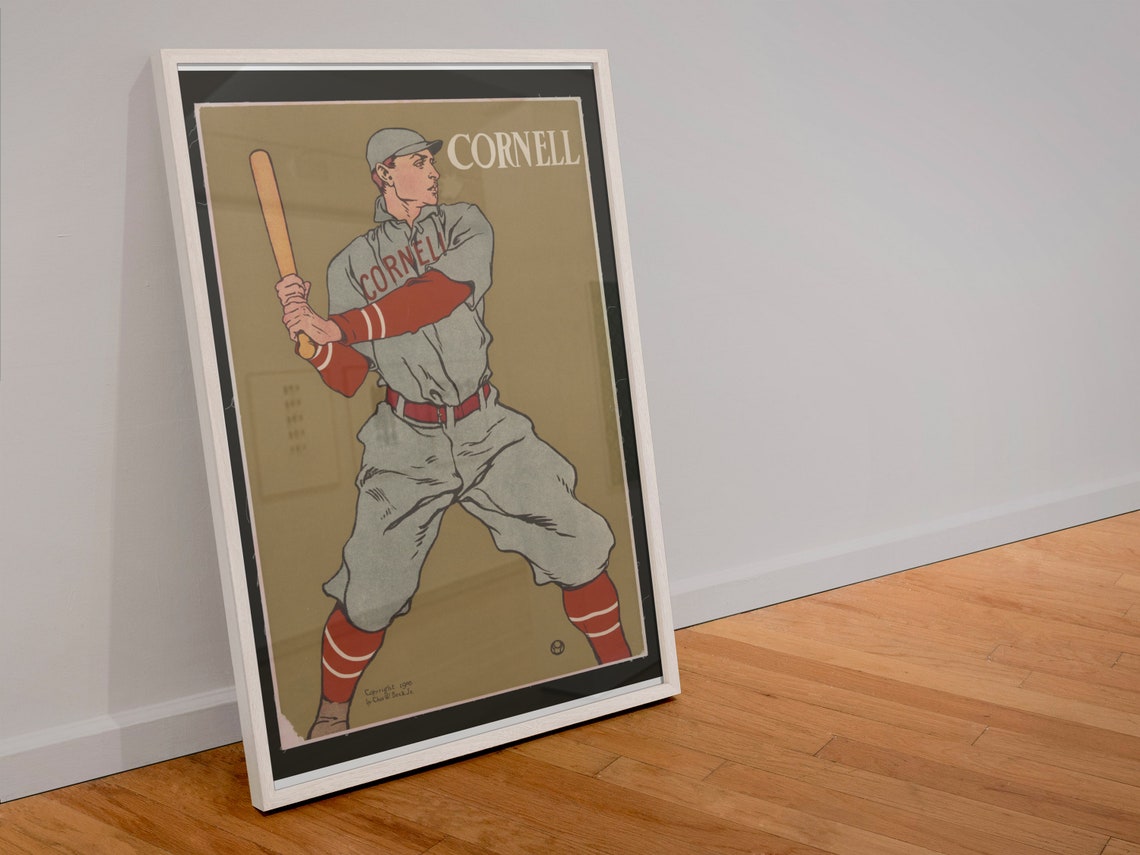 Cornell 1908 Baseball Batter Classic Vintage Sports Art Poster - Image 4