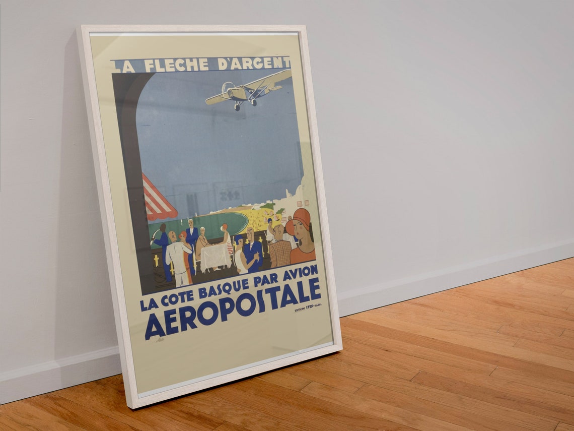 La Fleche dArgent Aeropostale Basque Coast Vintage Air Poster - Image 4