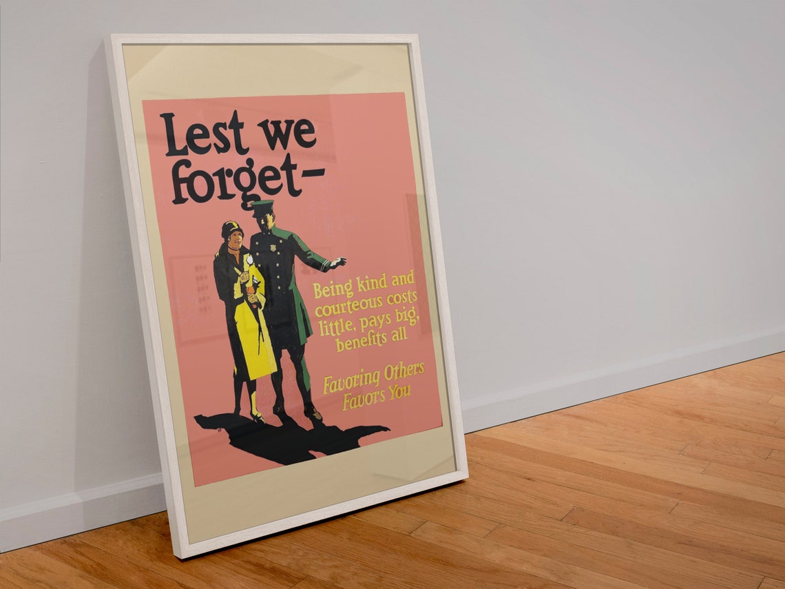Lest We Forget 1920s Doorman Favoring Others Favors You Poster - Image 4