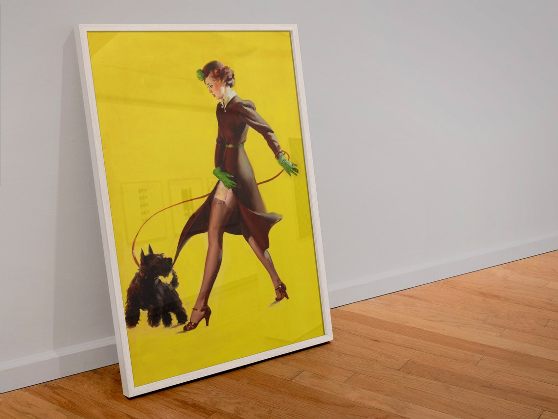 Gil Elvgren Mans Best Friend Scottish Terrier Yellow Art Poster - Image 4