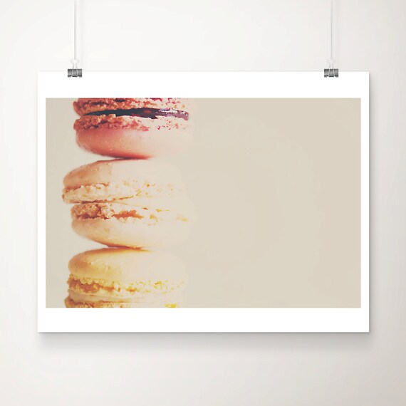 French Macaron Photograph Paris Decor Food Photography Kitchen Wall Art Bakery Print