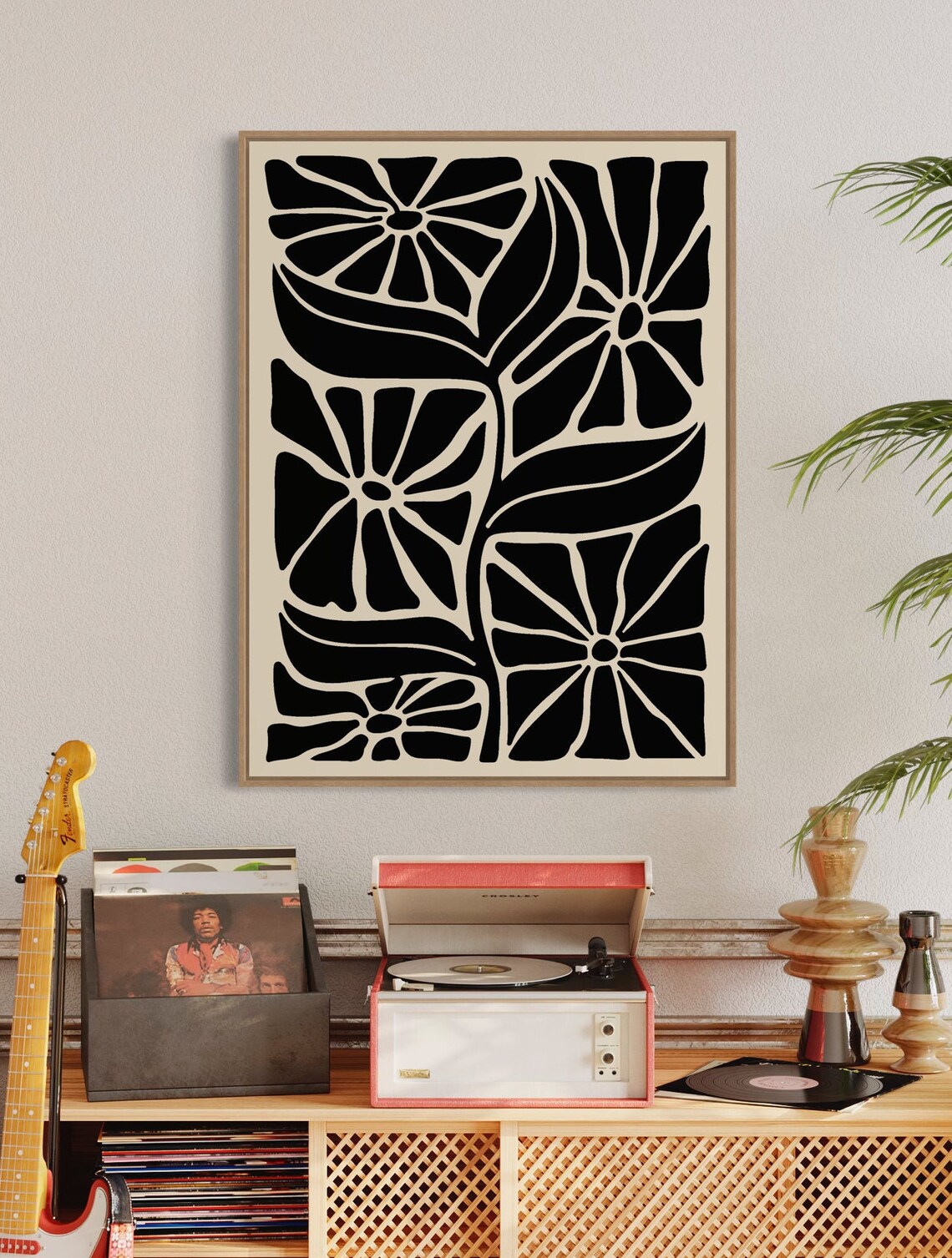 Abstract Botanical Floral Illustration, Vintage Decor - Image 4