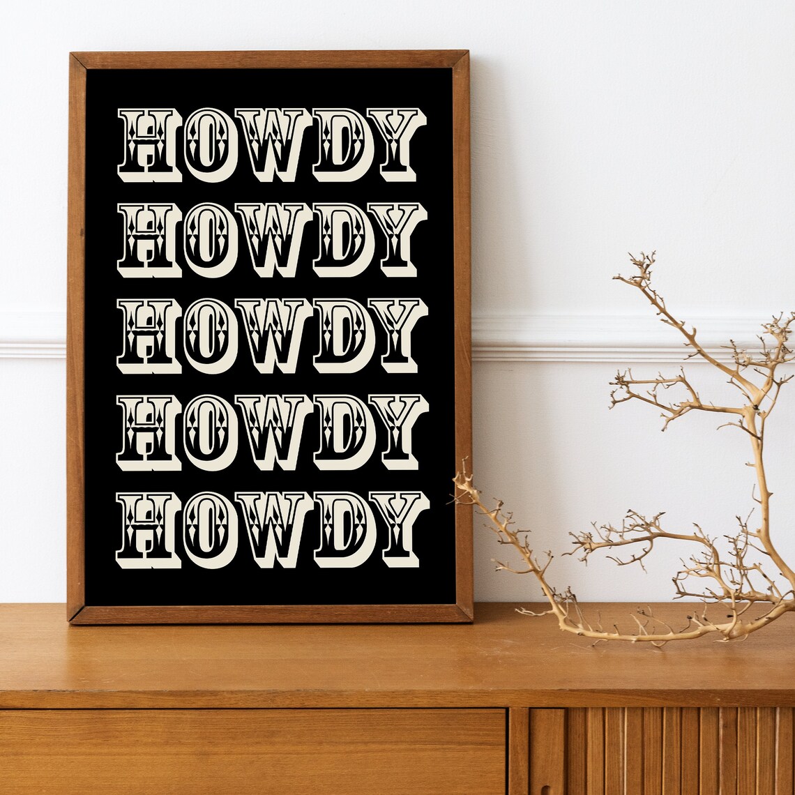 Howdy Typography Western Decor, Southwestern Poster - Image 3
