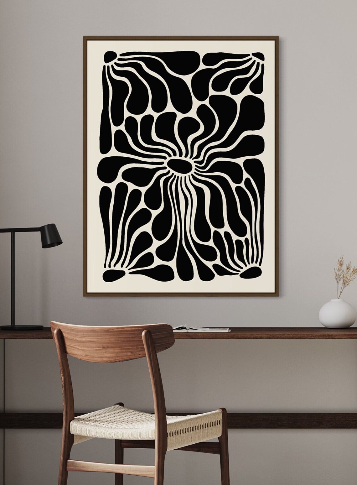 Abstract Botanical Poster, Vintage Neutral Decor - Image 2