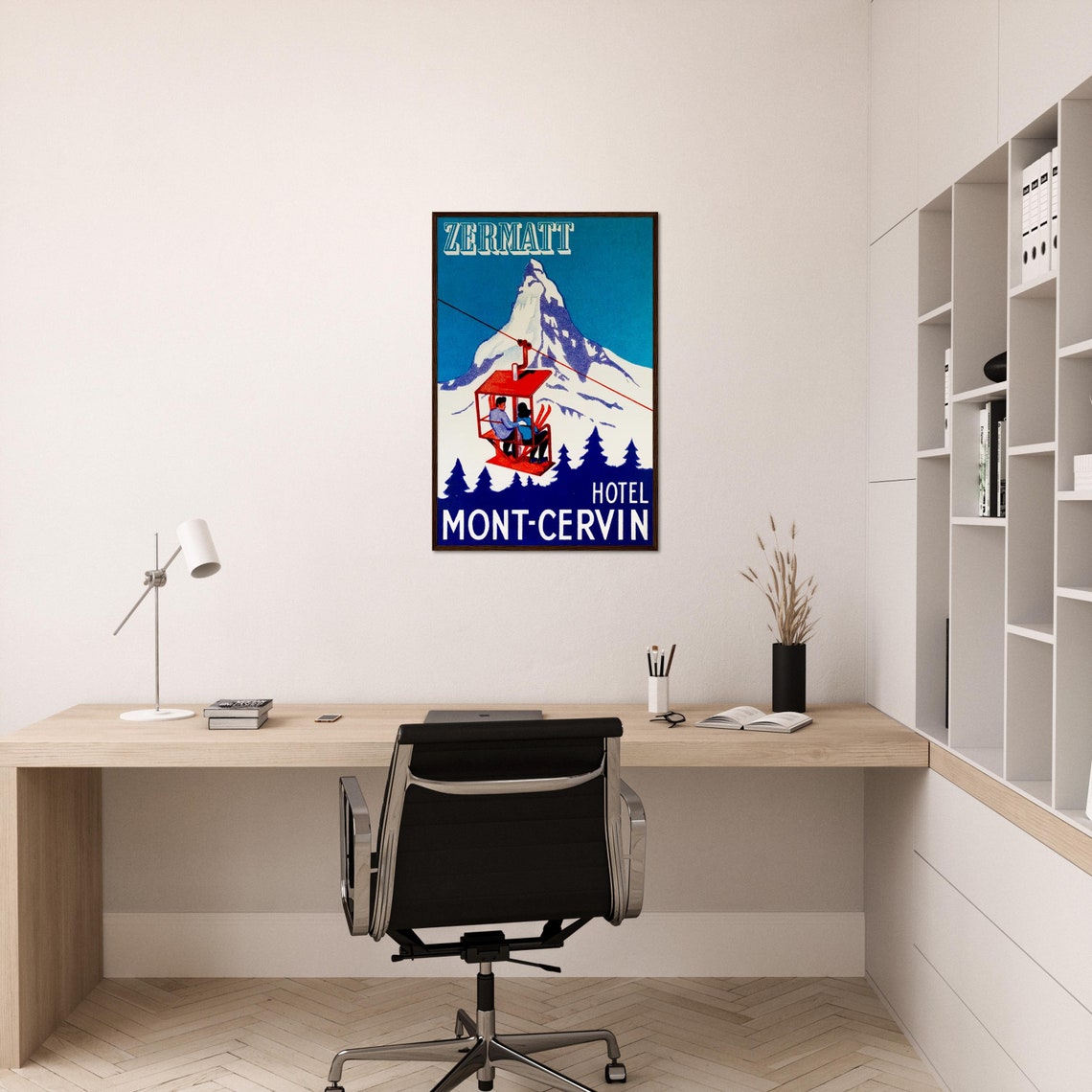 Vintage Ski - Minimalist Mountain Art Print - Image 2