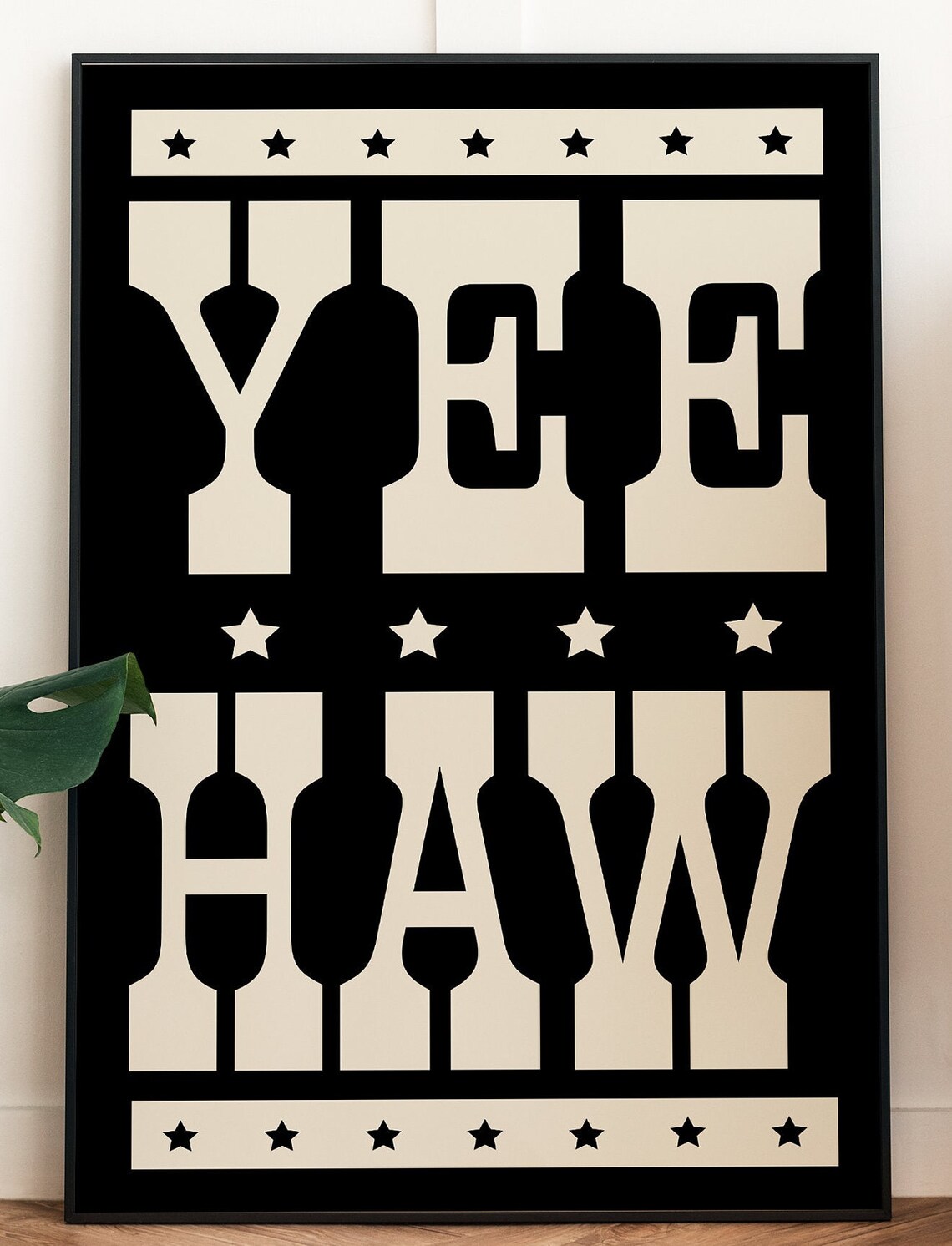 Yeehaw Cowboy Typography Poster, Western Decor - Image 2