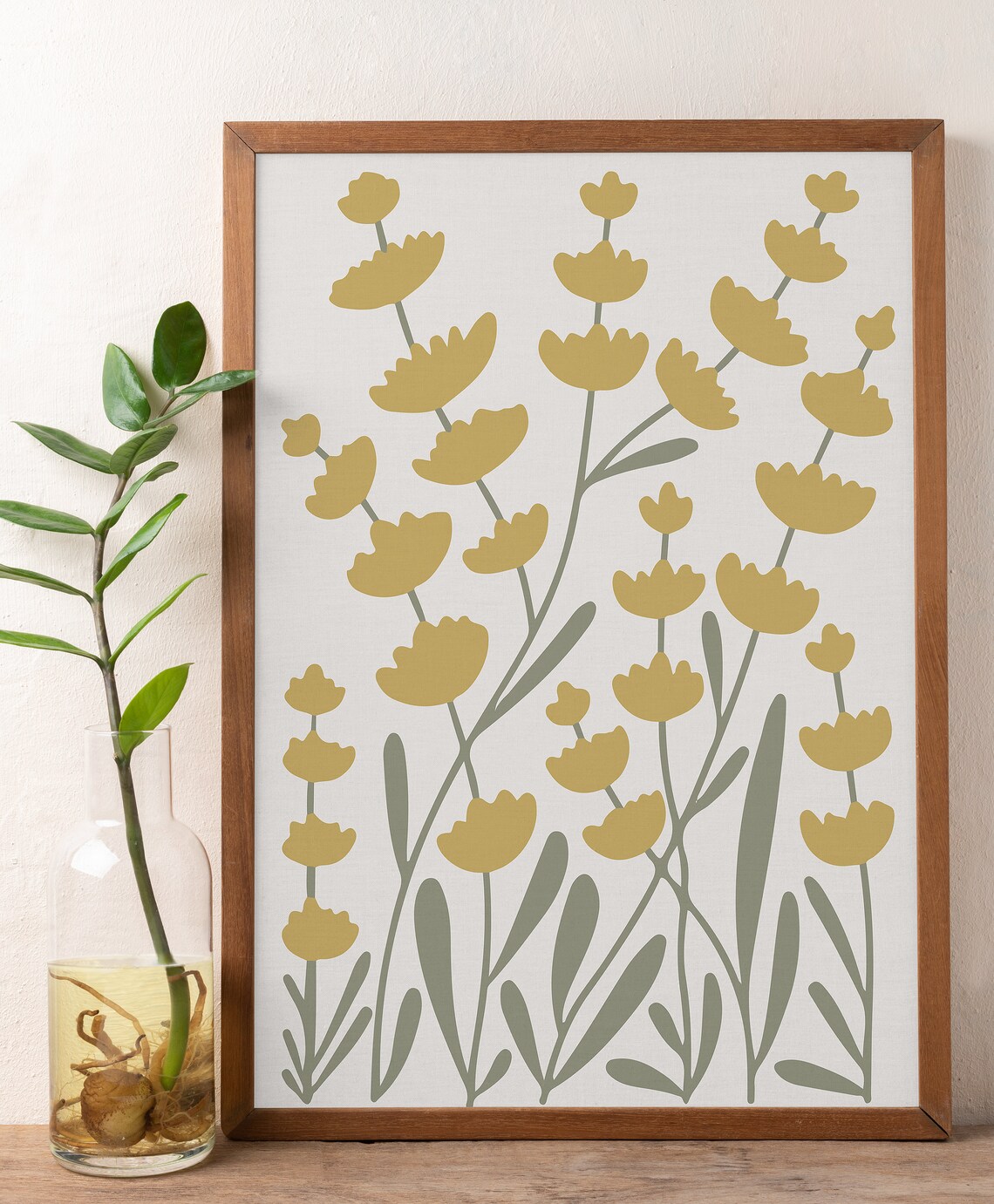 Botanical Boho Decor, Minimalist Floral Illustration - Image 3