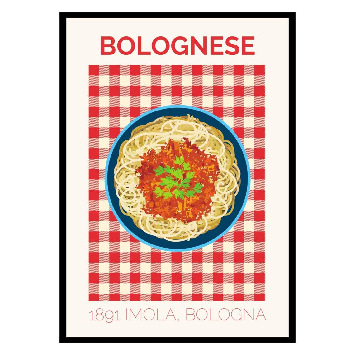 Classic Bolognese Spaghetti Imola Bologna 1891 Italian Poster