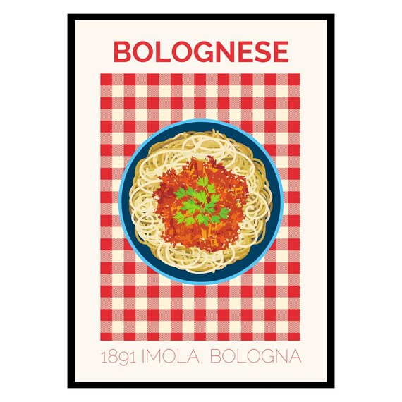 Classic Bolognese Spaghetti Imola Bologna 1891 Italian Poster