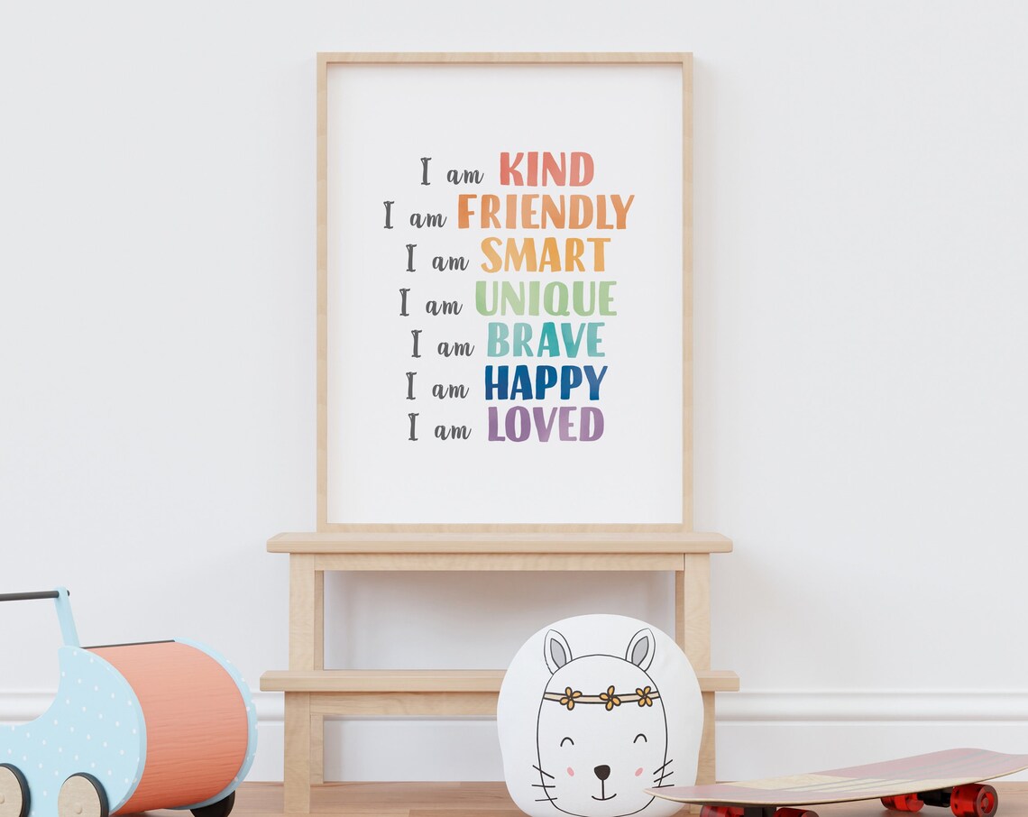 Kids Positive Affirmations Poster, Playroom Wall Art - Image 2