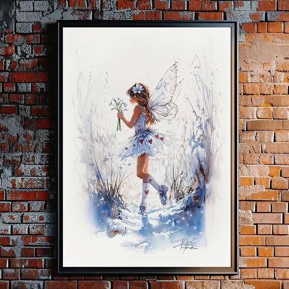 Magical Watercolour Fairy Ballerina In Spring Art Print