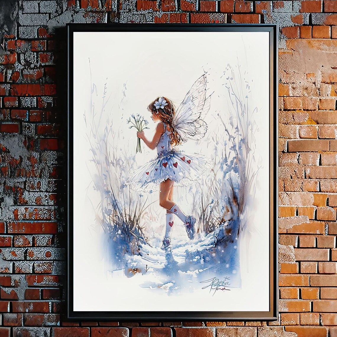 Magical Watercolour Fairy Ballerina In Spring Art Print