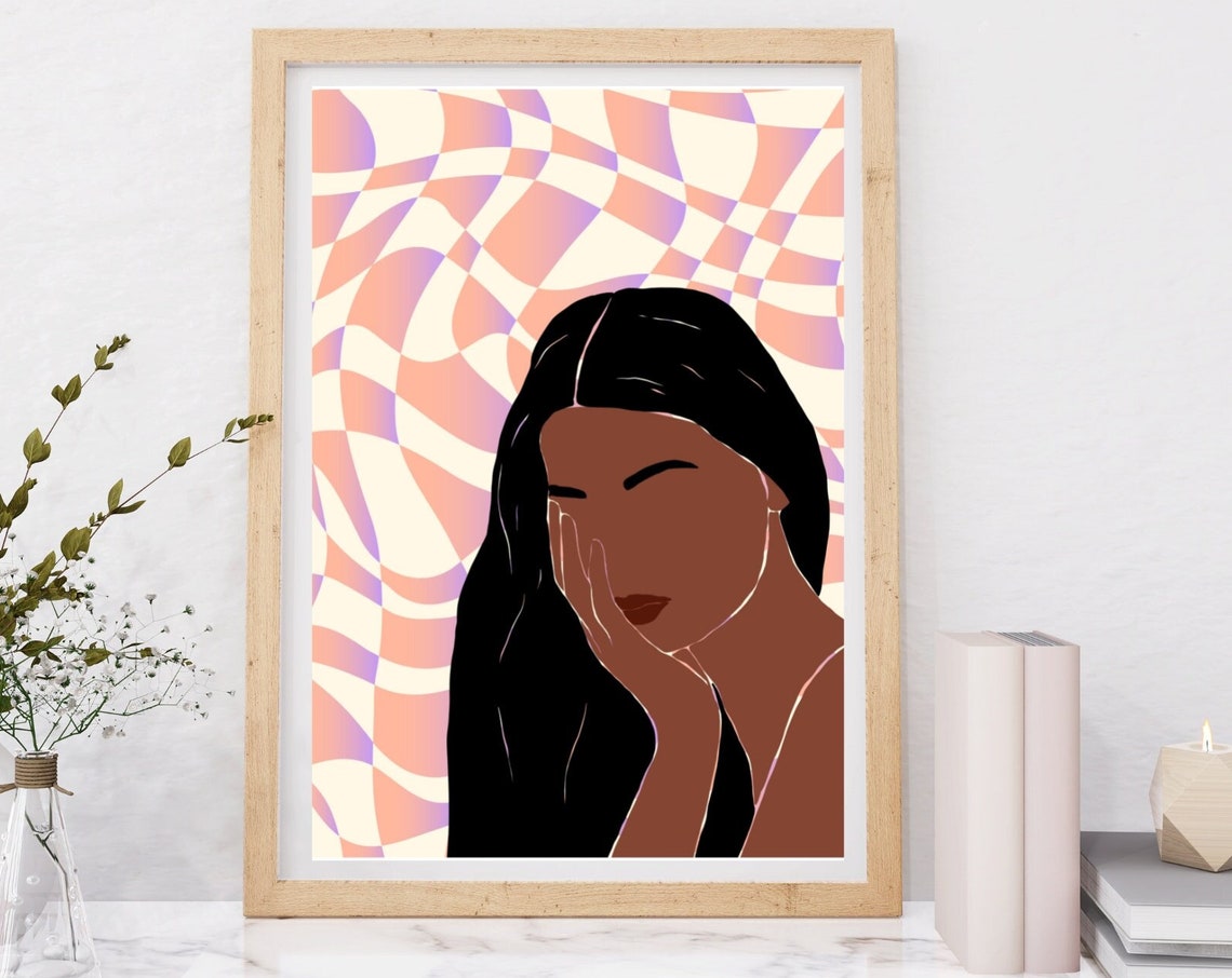 Regret Art Women Illustration Boho Wall Art Art Abstract Wall Art