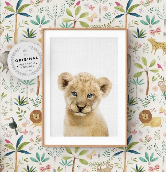 Baby Lion Cub Safari Nursery Art Print