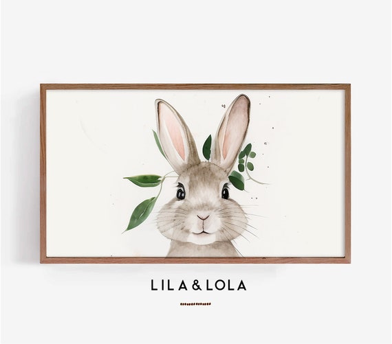 Easter Bunny Frame Tv Art Minimalist Spring Decor