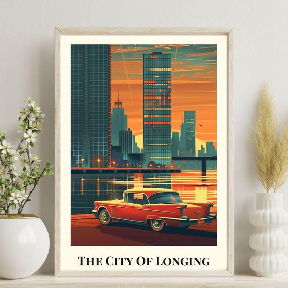Vintage Travel Poster Retro Wall Art Conceptual Print Moody Decor Nostalgic Gift For Him Her
