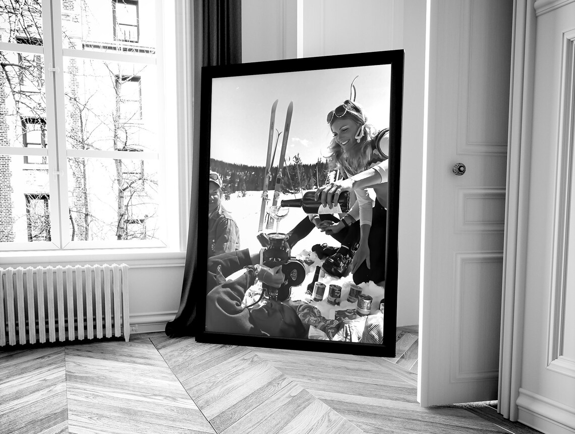 Vintage Apres Ski Poster, Ski Lodge Bar Cart Art - Image 4