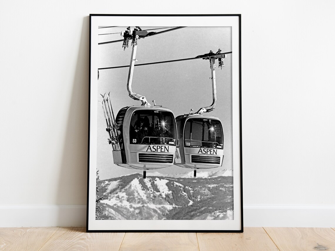 Vintage Aspen Gondola Ski Poster, Ski Lodge Decor - Image 2