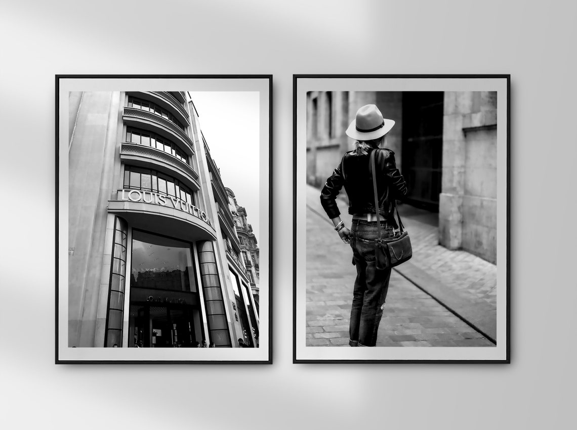 Louis Vuitton Flagship Store Facade Black and White Fashion Poster - Image 3