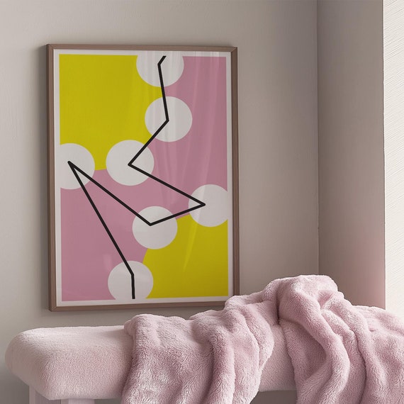 Modern Pink Prints Geometric Abstract Wall Art Home Decor