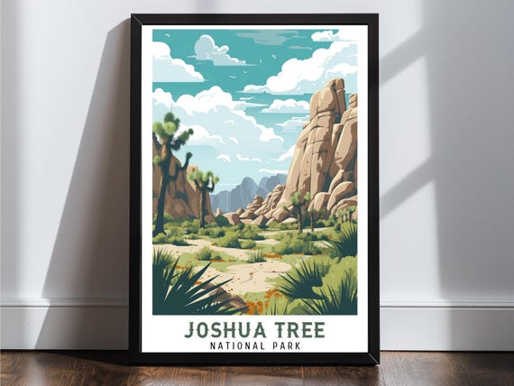 Joshua Tree National Park Vintage Travel Poster Print Wall Art Gift Idea Home Decor