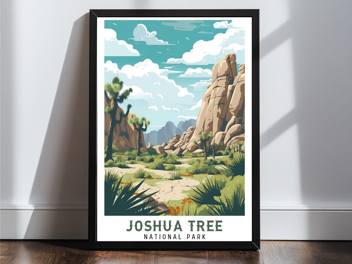 Joshua Tree National Park Vintage Travel Poster Print Wall Art Gift Idea Home Decor