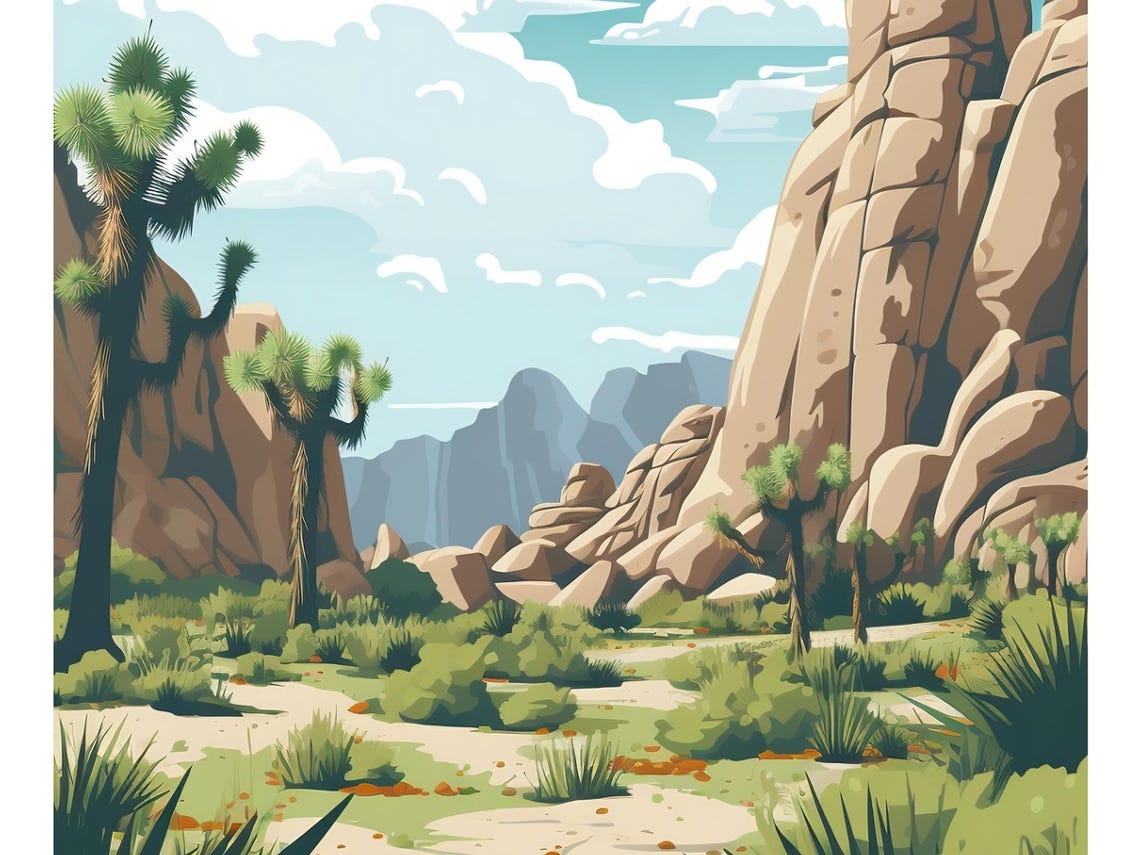 Joshua Tree National Park Vintage Travel Poster Print Wall Art Gift Idea Home Decor - Image 3