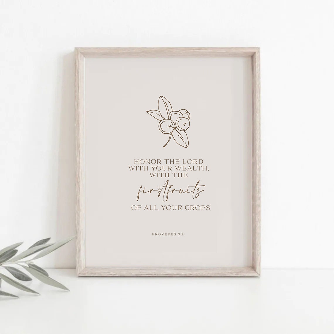 Proverbs 39 Wall Art Honor The Lord With Your Wealth Christian Wall Art Print Bible Verse Print Minimalist