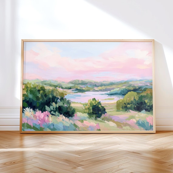 Abstract Painting Pastel Landscape, Art Print