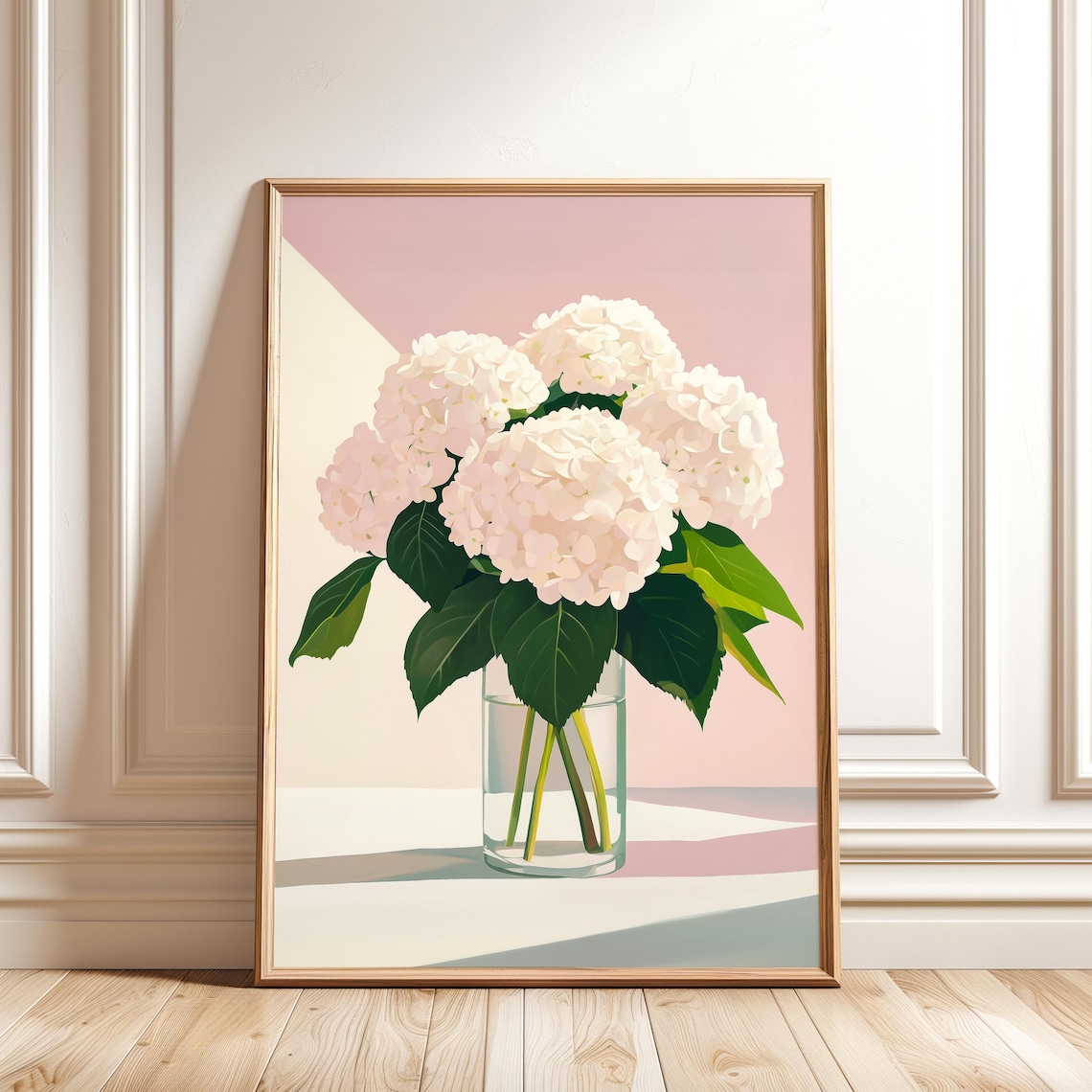 Hydrangea Flower Painting, Botanical Wall Art