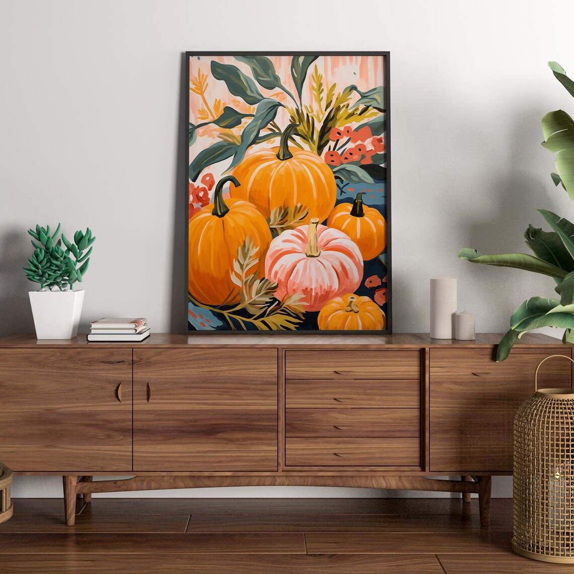 Autumn Pumpkins Painting, Thanksgiving Halloween Decor - Image 3