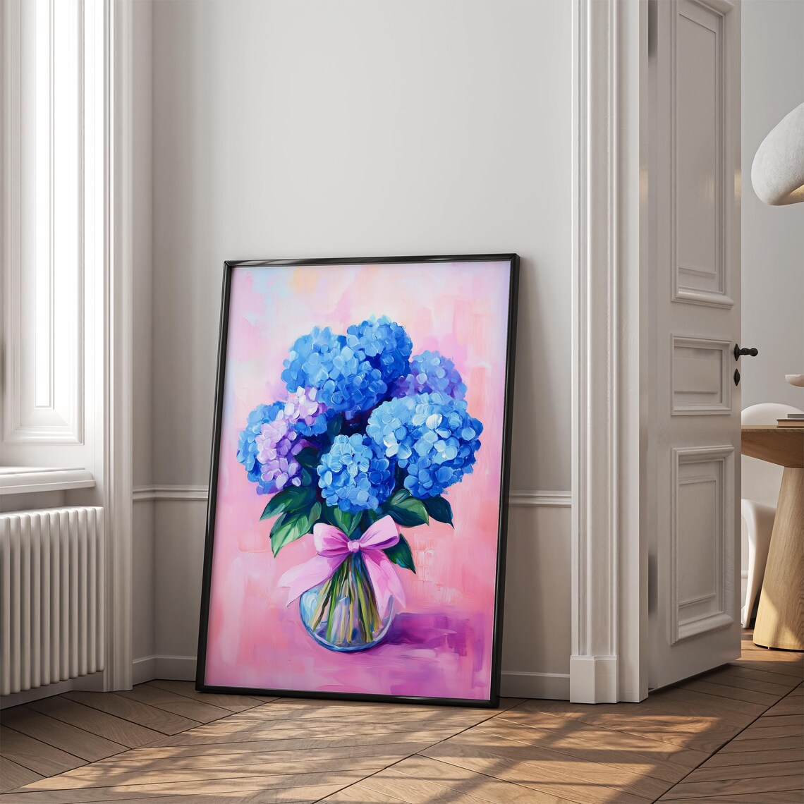 Blue Hydrangea Flower Painting, Botanical Print - Image 2