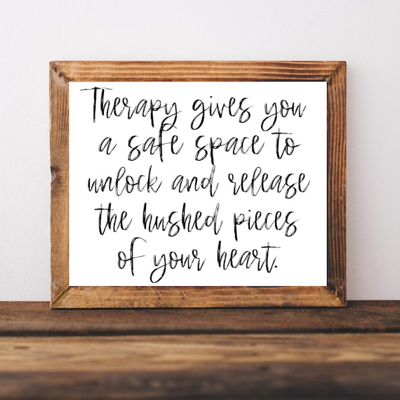 Therapy Safe Space Unlock Your Heart Counselor Office Poster