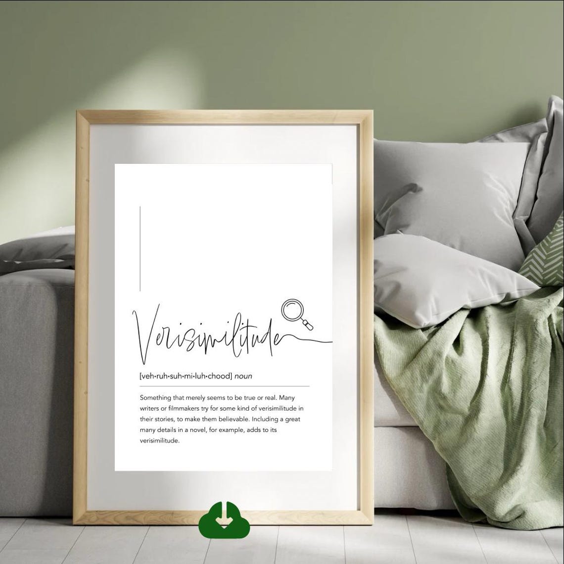 Verisimilitude Script Definition Poster With Magnifier Line Art - Image 3