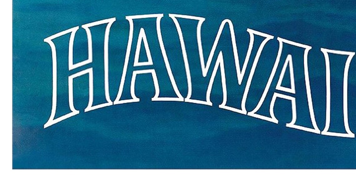 Hawaiian Print Surfing Art Hawaii Travel Poster Tr96a - Image 2