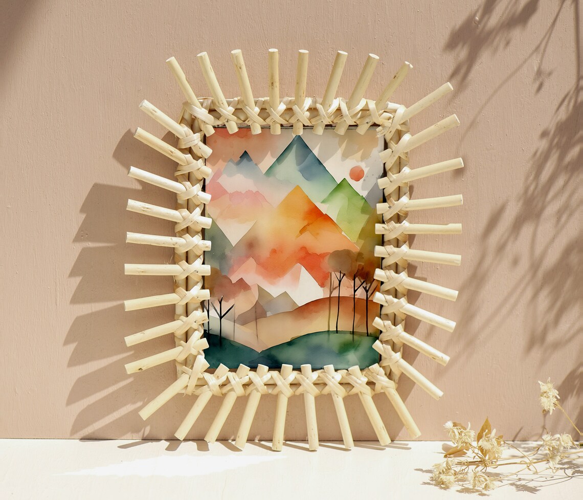 Boho Sunset Landscape Art Print, Zen Sunrise Decor - Image 3