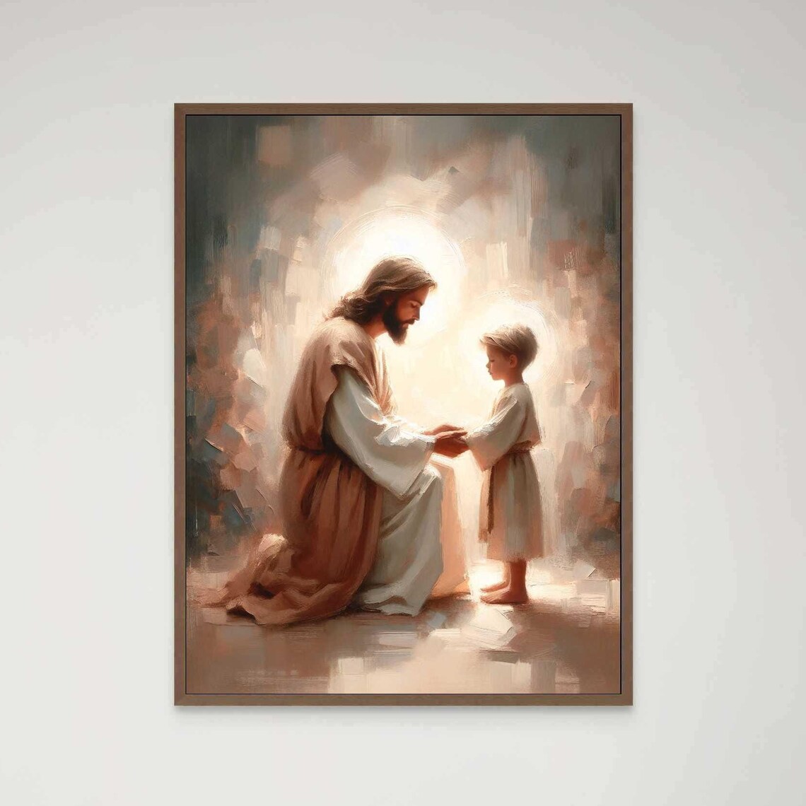 Trust Your Savior Jesus And Boy Art Print