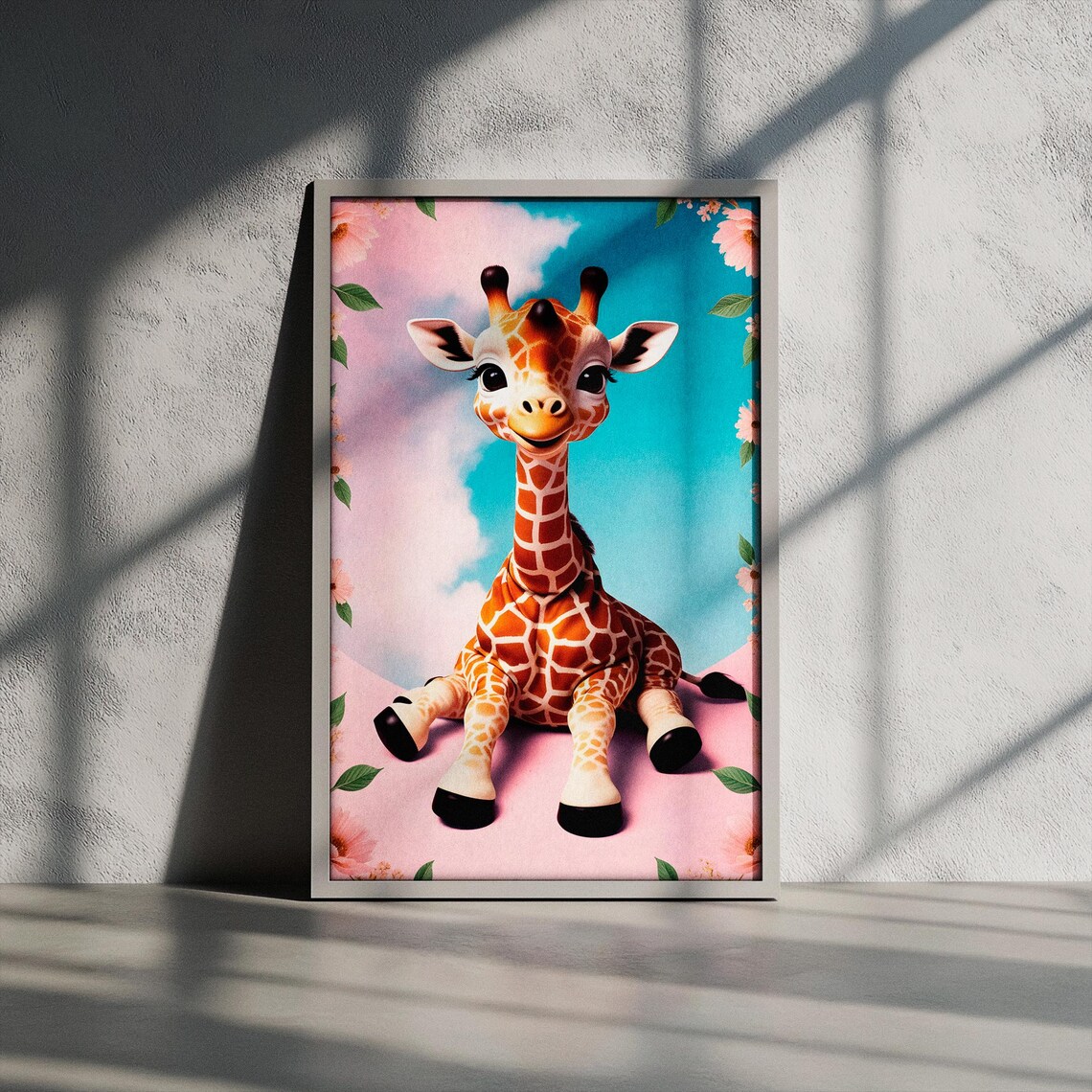 Adorable Baby Giraffe Wall Art Pastel Safari Nursery Decor Animal Print For Kids Room Gender Neutral Baby Room Art