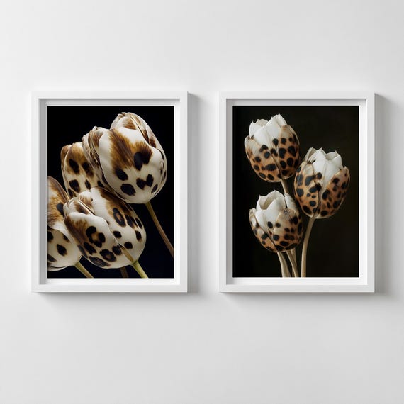 Y2K Cheetah Tulip Print Set, Girly Bedroom Decor