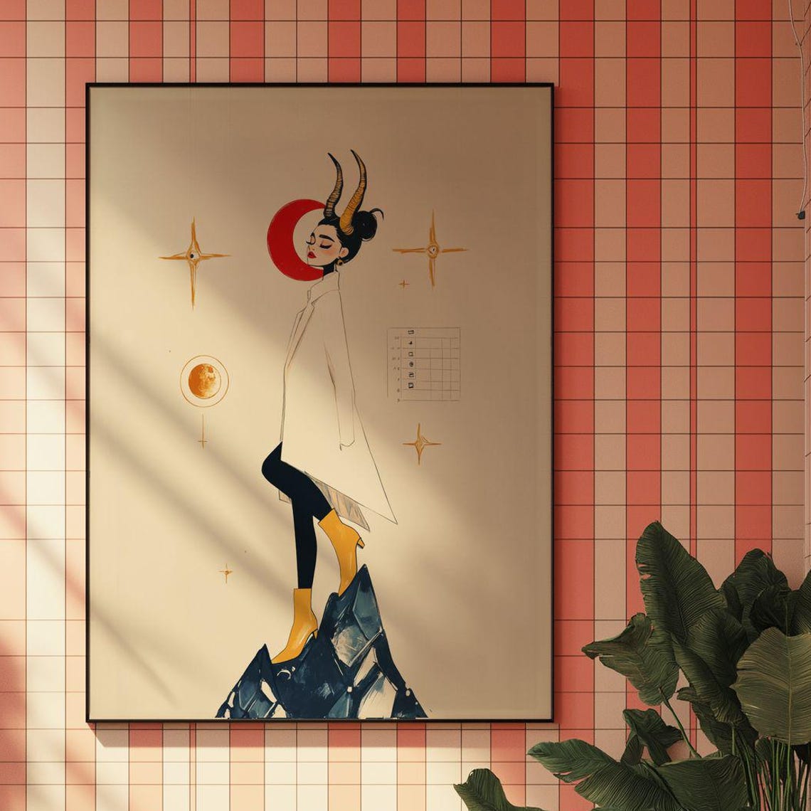 Capricorn Zodiac Sign, Minimalist Astrological Art - Image 4