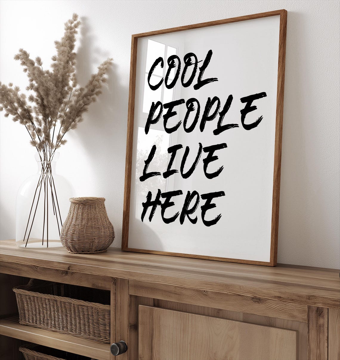 Cool People Live Here Brush Typography Fun Quote Wall Poster - Image 3