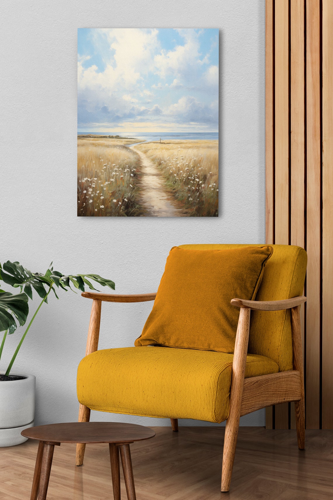 Sandy Beach Path Poster Through Dune Grass and Wildflowers to the Sea - Image 2